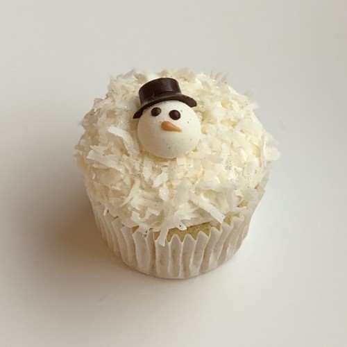 Frosty The Snowman Coconut Cupcake