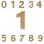 Number Candle – Gold Glitter