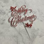 Christmas Cake topper – red