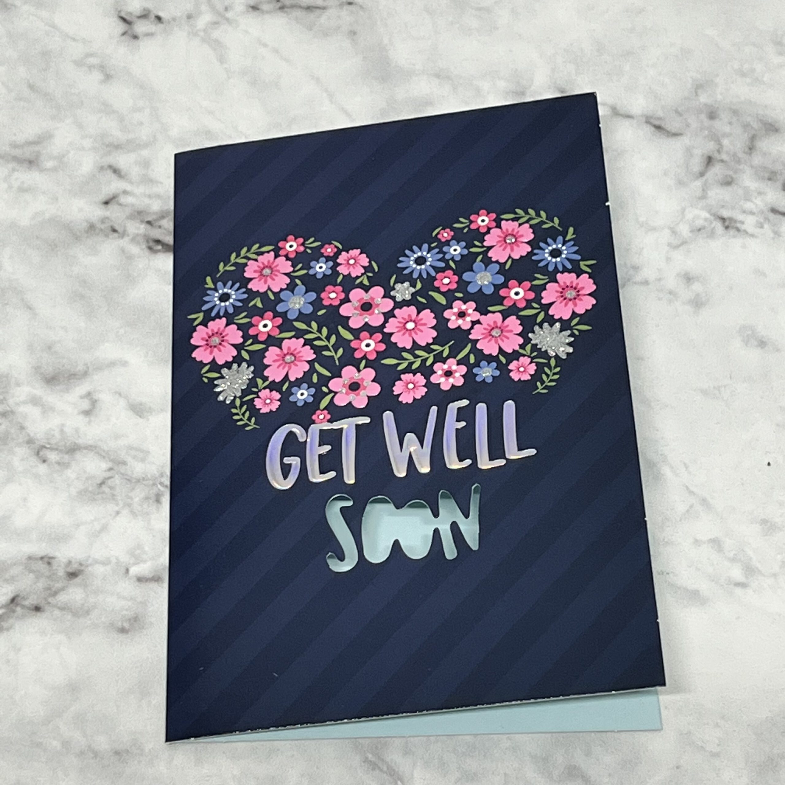 Get well soon floral heart