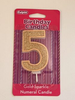 Gold Number Candle - 5