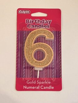 Gold Number Candle - 6