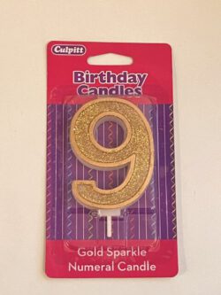 Gold Number Candle - 9