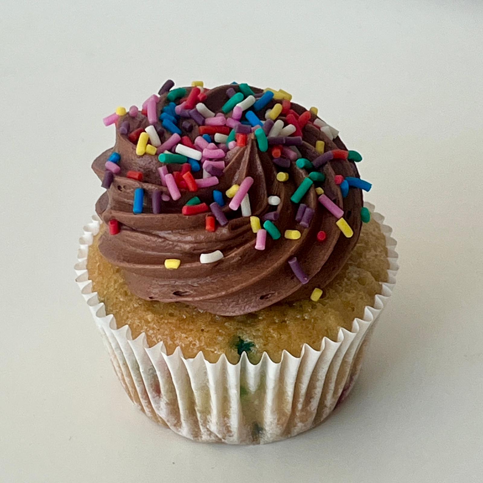 Vegan Chocolate Confetti Cupcake