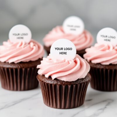 Color Branded Logo Cupcakes