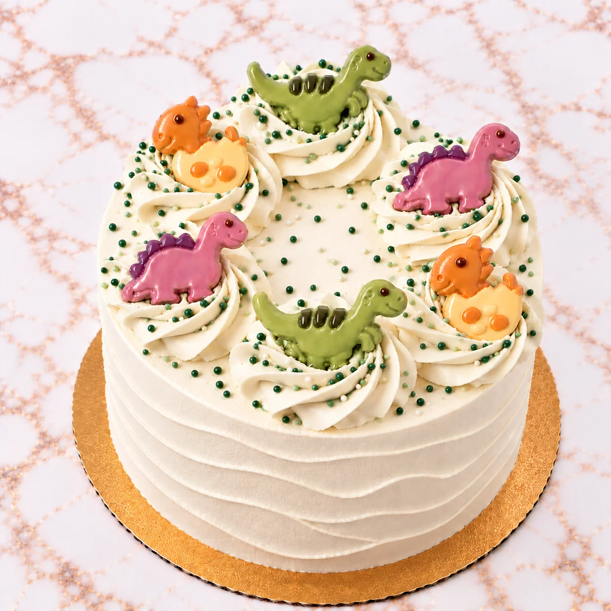 White Dinosaur Cake
