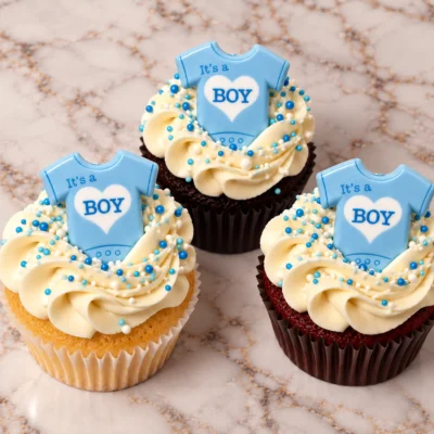 Blue Baby Boy Cupcakes