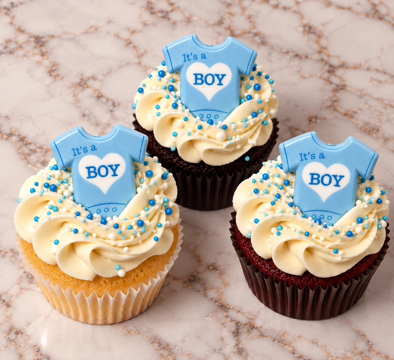 Blue Baby Boy Cupcakes