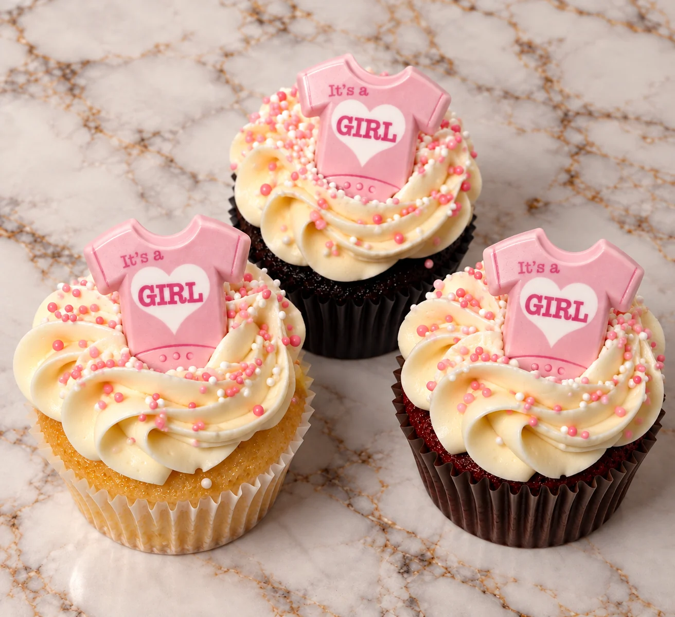 Pink Baby Girl Cupcakes