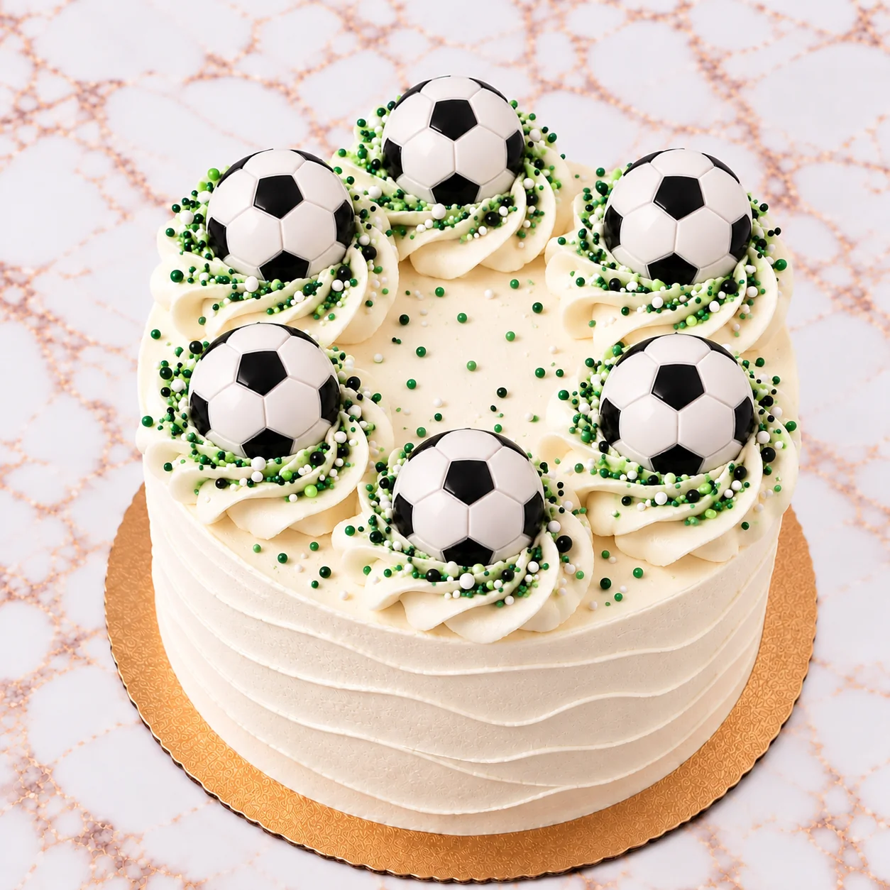 White Soccer Cake