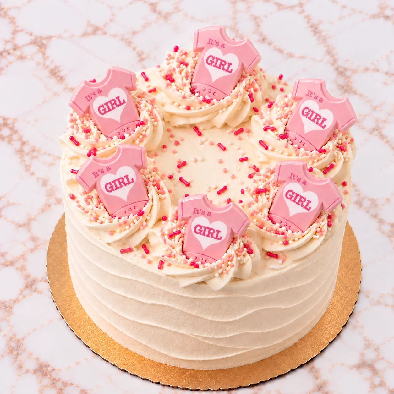 White Baby Girl Cake