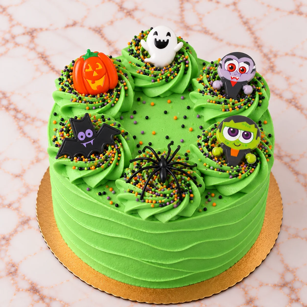 Green Cute Halloween Cake